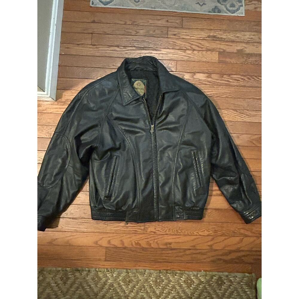 Rare! Vintage Members Only Black Leather Bomber Jacket Sz L